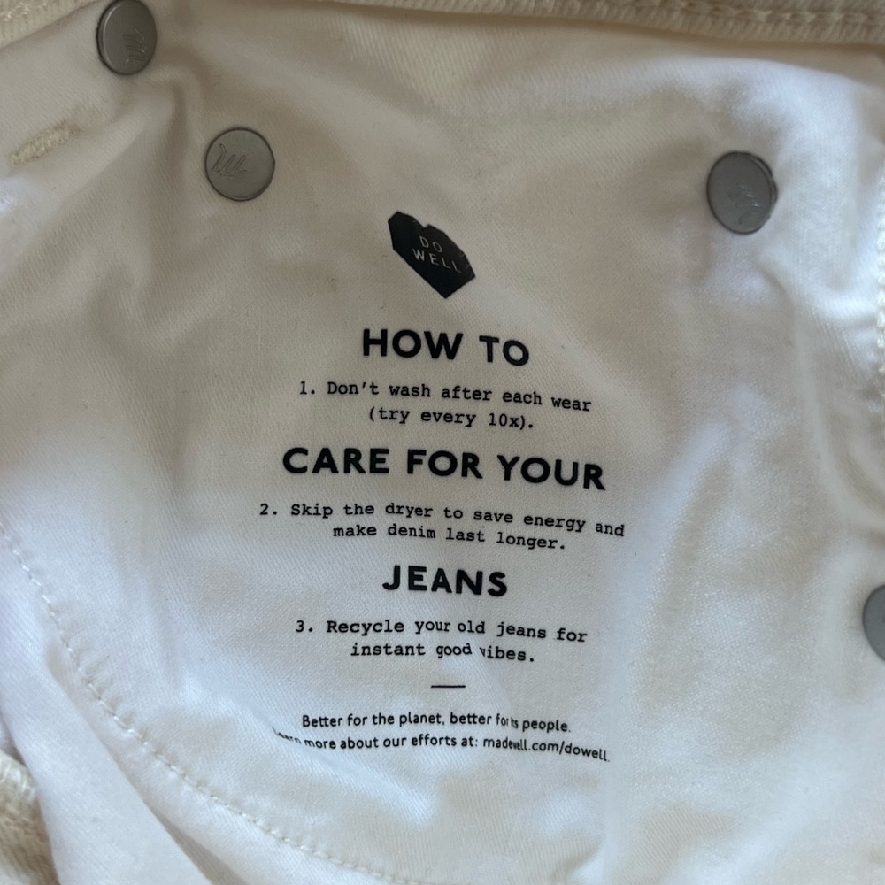 Madewell Relaxed Bootcut Jeans Vintage Ivory Stretch High Rise Size 28 NWT - Picture 11 of 12